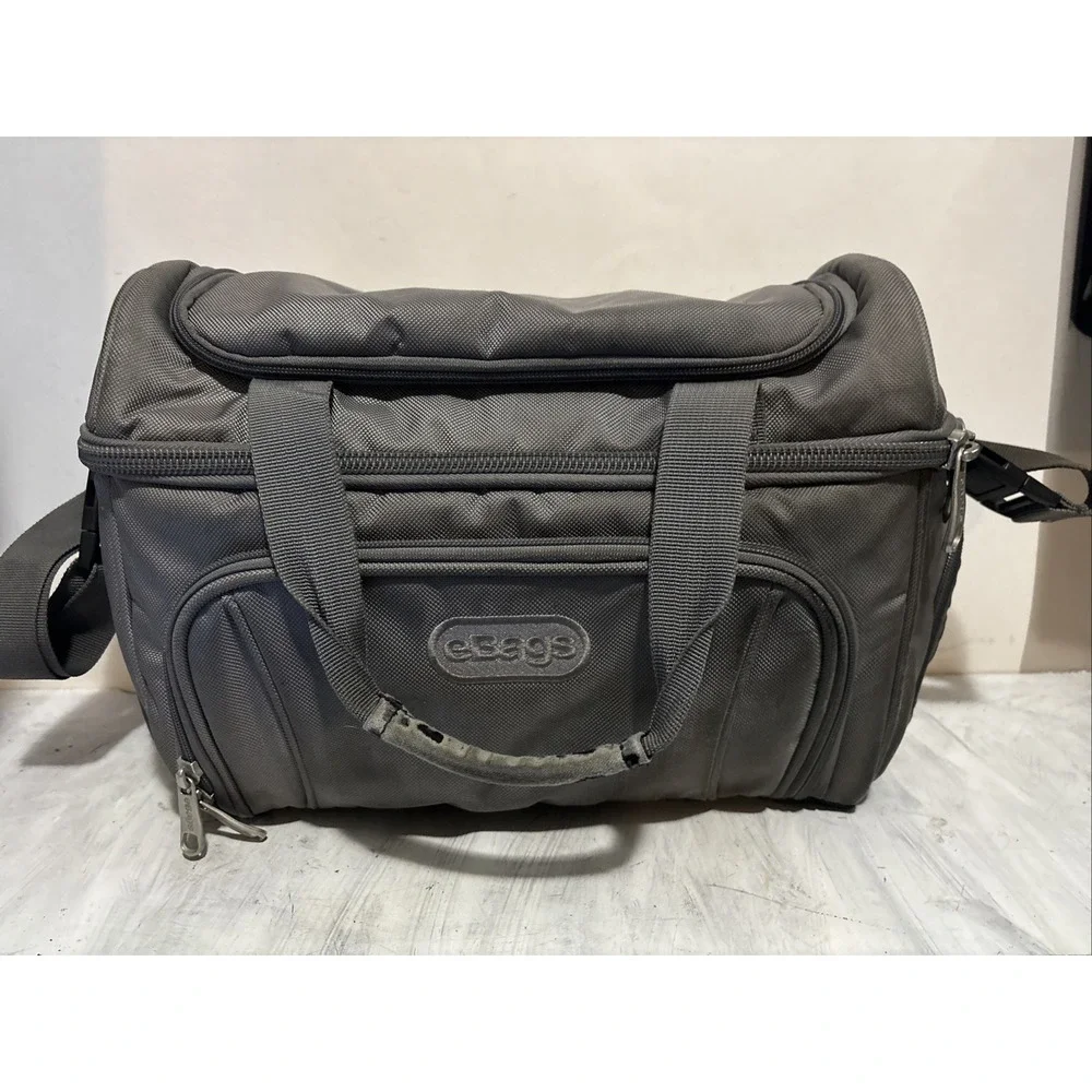 eBags Crew Cooler II Insulated Lunch Bag Shoulder Strap Gray Nylon Solid